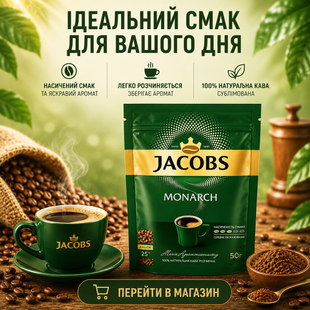 Кава розчинна Jacobs Monarch 50 грам Розчинна кава сублімована Якобс 69ab фото