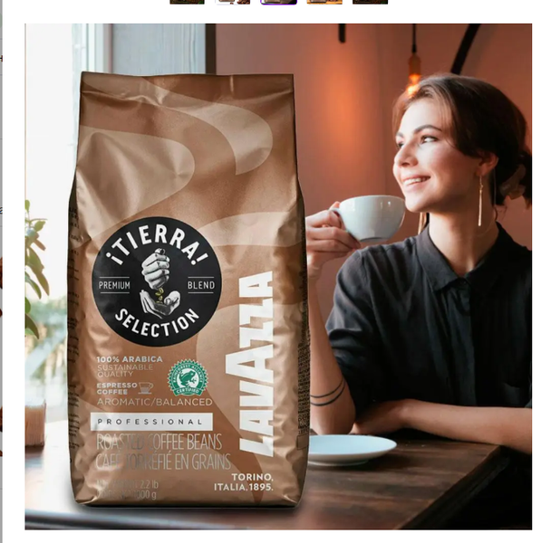 Кофе в зернах Lavazza Tierra 1 кг Зерновой кофе арабика в пачке Лавазза 78ab фото