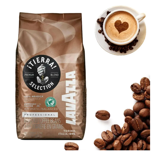 Кофе в зернах Lavazza Tierra 1 кг Зерновой кофе арабика в пачке Лавазза 78ab фото