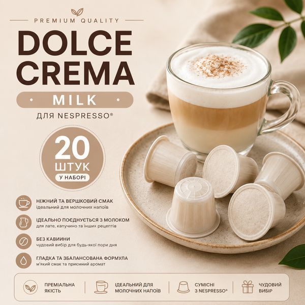 Капсули для кавомашин Nespresso Dolce Crema Milk, 20 шт- 1 шт kp133 фото