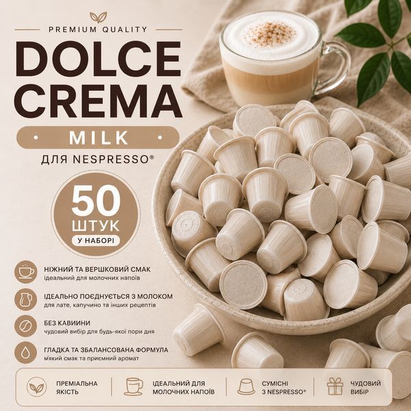 Капсули для кавомашин Nespresso Dolce Crema Milk, 50 шт- 1 шт kp132 фото